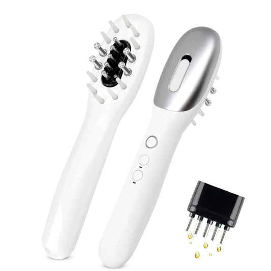 3 in 1 EMS Hair Growth Massage Comb with Hair Oil Dispenser Red Blue Light AntiHair Loss High Frequency Vibration Scalp Massager Peaceful Pleasures Health and Wellness