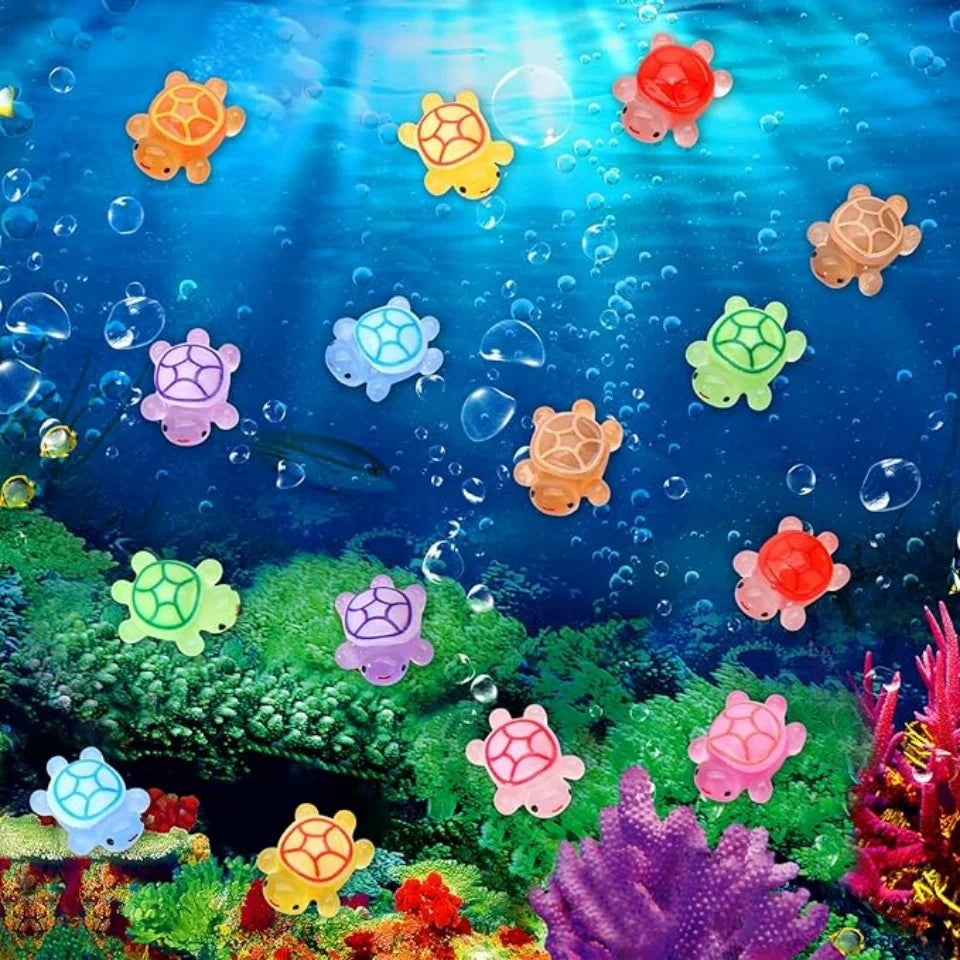 Glow in the Dark Mini Resin Sea Turtles – 100/200 Pcs Miniatures