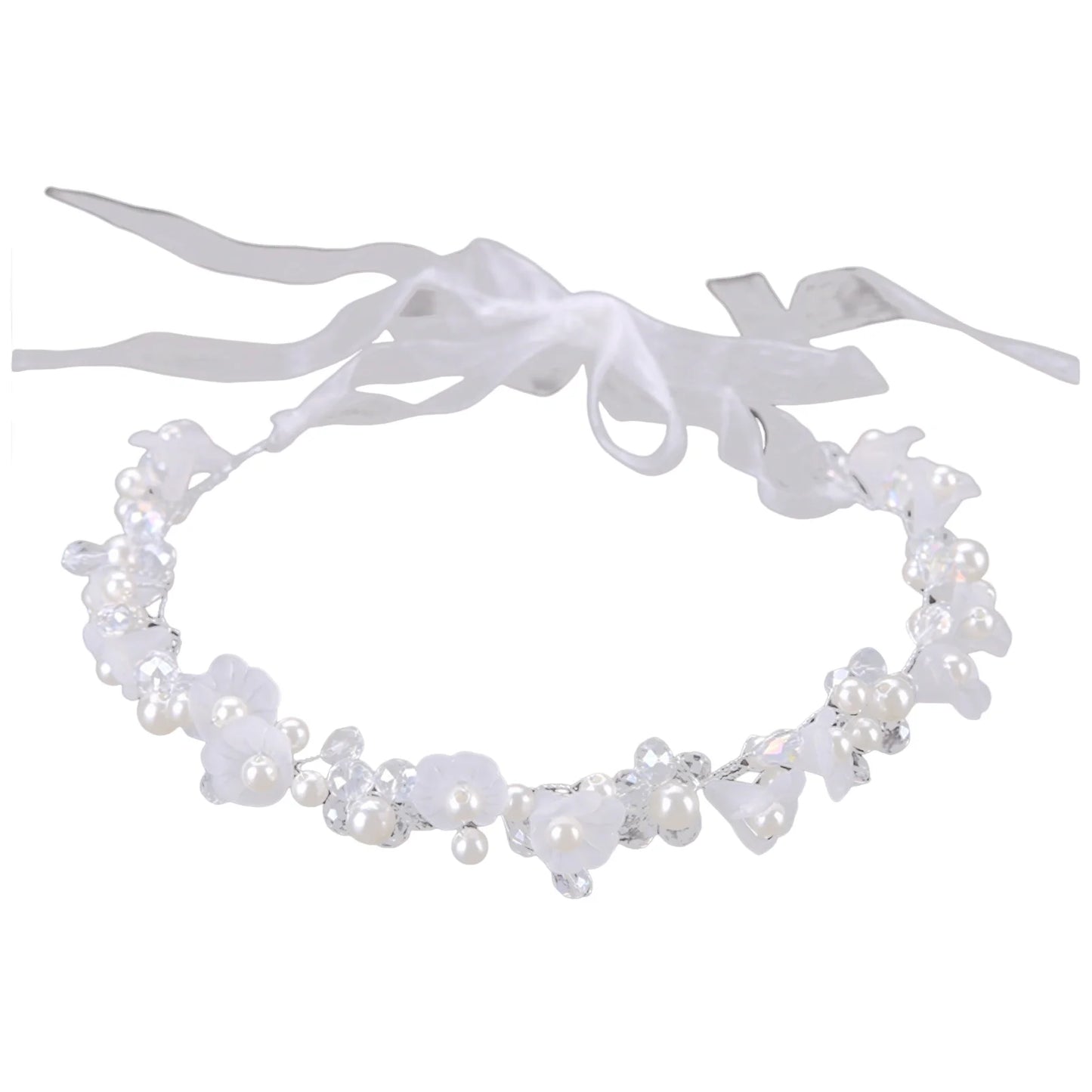 Bridal Hairband Hair Jewelry Birthday Party Crystal Headpiece with Ribbon for Birthday Party And Pageant Peaceful Pleasures Health and Wellness A
