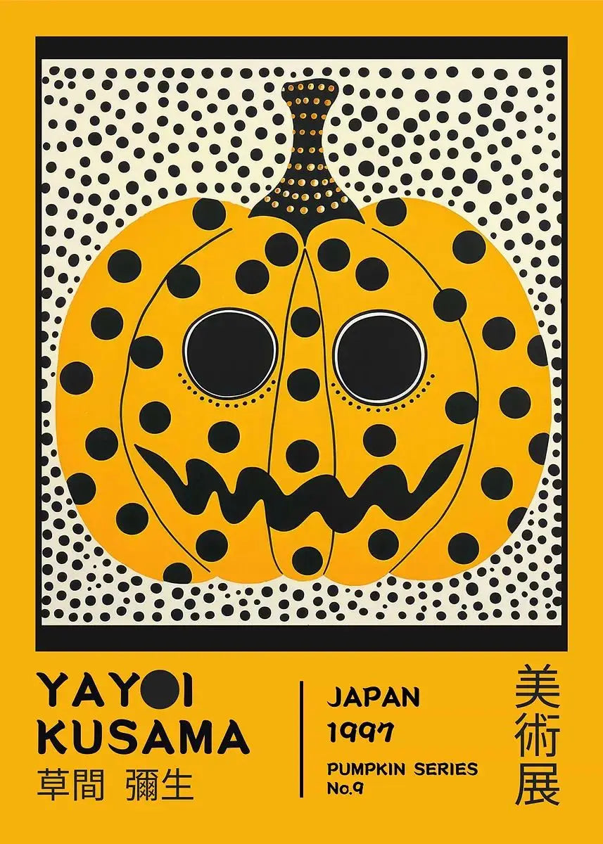 Yayoi Kusama Pumpkin Abstract Canvas Wall Art | Nordic Modern Print Canvas Wall Art Print Peaceful Pleasures Health and Wellness 17 40x60cm Unframed