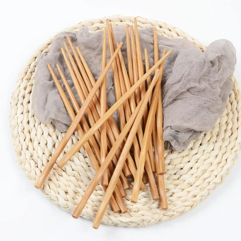 Natural Bamboo Chopsticks – Handmade Non-Slip Reusable Wavy Wood Sushi Chopsticks | 1 Pair or 5 Pairs