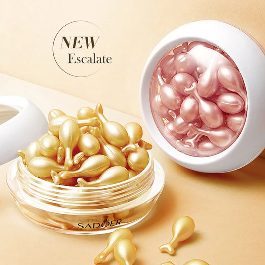 30pcs/box SADOER Snail Rose Capsule Essence Lotion for Moisturizing Repairing Hydrating Brighten Skin Peaceful Pleasures Health and Wellness