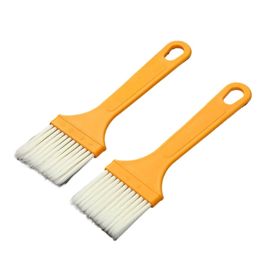 1cps Yellow Handle Oil Brush Pancake Brush Household Barbecue Brush Heat-resistant Small Brush Peaceful Pleasures Health and Wellness