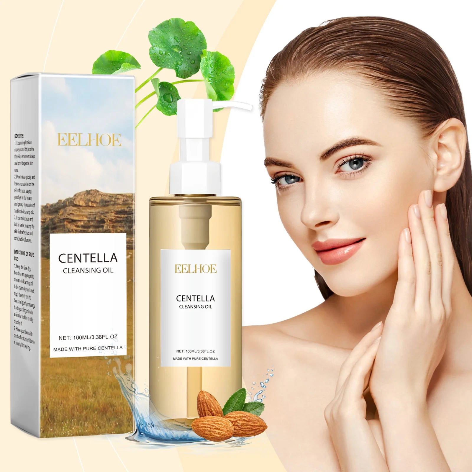 Centella Cleansing Oil Facial Makeup Remover Clean Nose Pores Rejuvenation Face Repair Skin Smooth Hydrating Face Centella Serum Peaceful Pleasures Health and Wellness