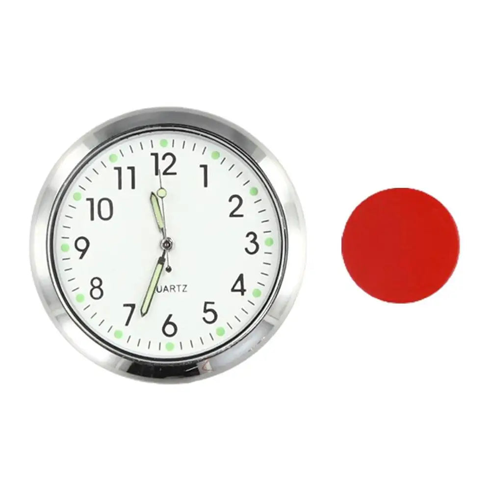 Car Mounted Metal Clock Watch Mechanics Quartz Clocks Mini Digital Clock Stick-on Car Internal With Double-sided Tape Peaceful Pleasures Health and Wellness E