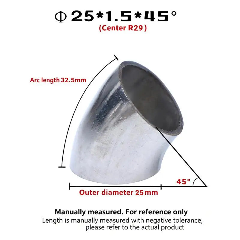304 SS Sanitary 45° Butt Weld Elbow | Food Grade 16–80mm OD