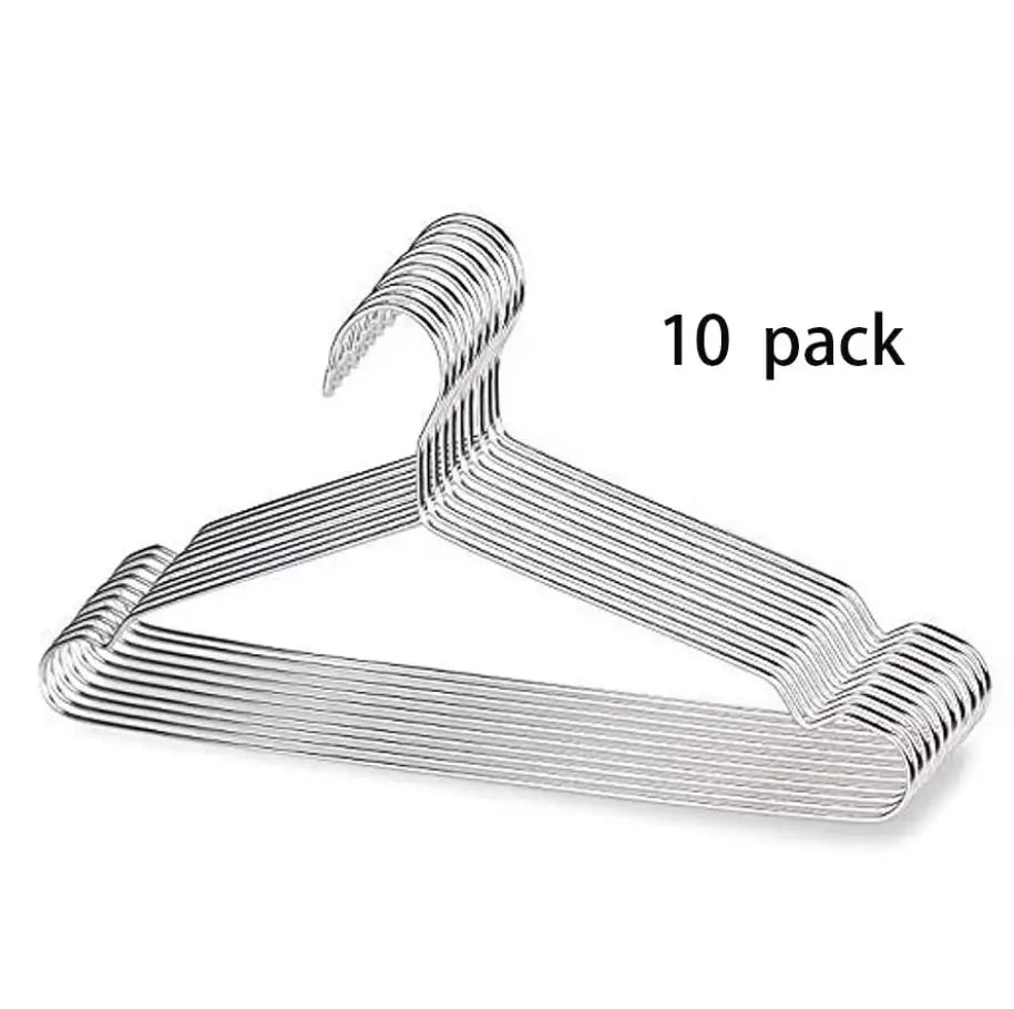 Wire Clothes Hanger, Strong and Durable Stainless Steel Metal Clothes Hanger, Heavy Duty Non-Slip Slim Space Saving, 16.5 Inch Peaceful Pleasures Health and Wellness 10pcs