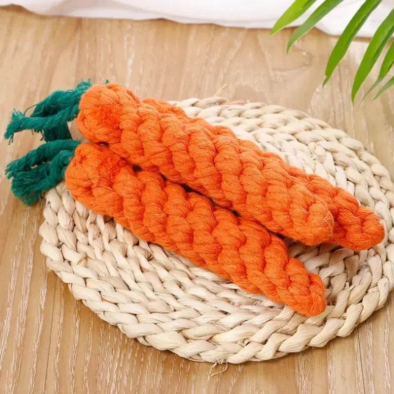 Carrot Cotton Rope Knot Chew Toy for Dogs & Cats