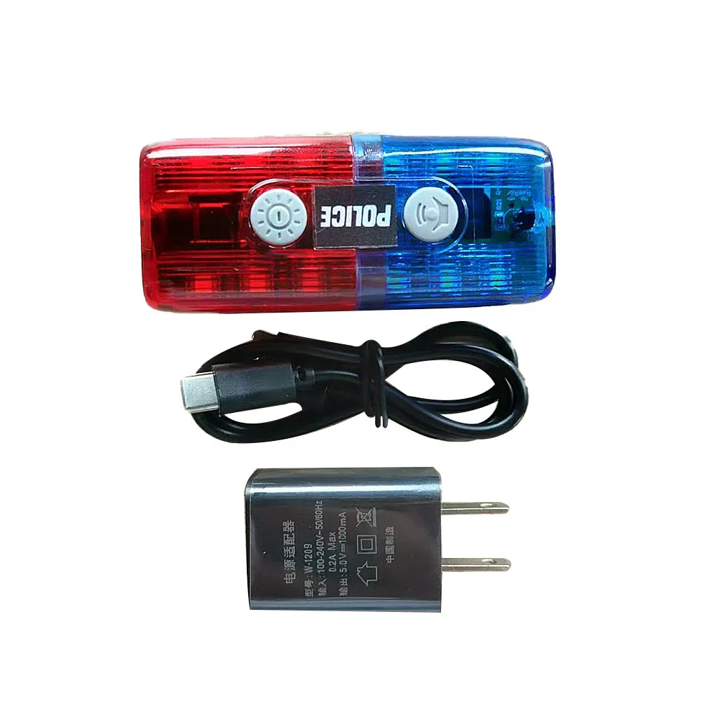 LED Red Blue Shoulder Clip Warning Lamp with Electronic Whistle