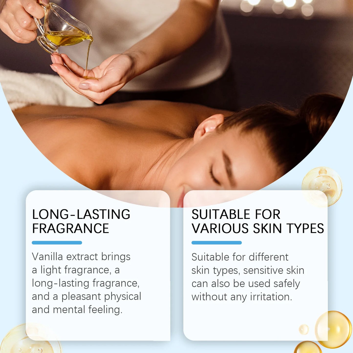 OceAura Vanilla Body Massage Oil – Moisturize & Stress Relief