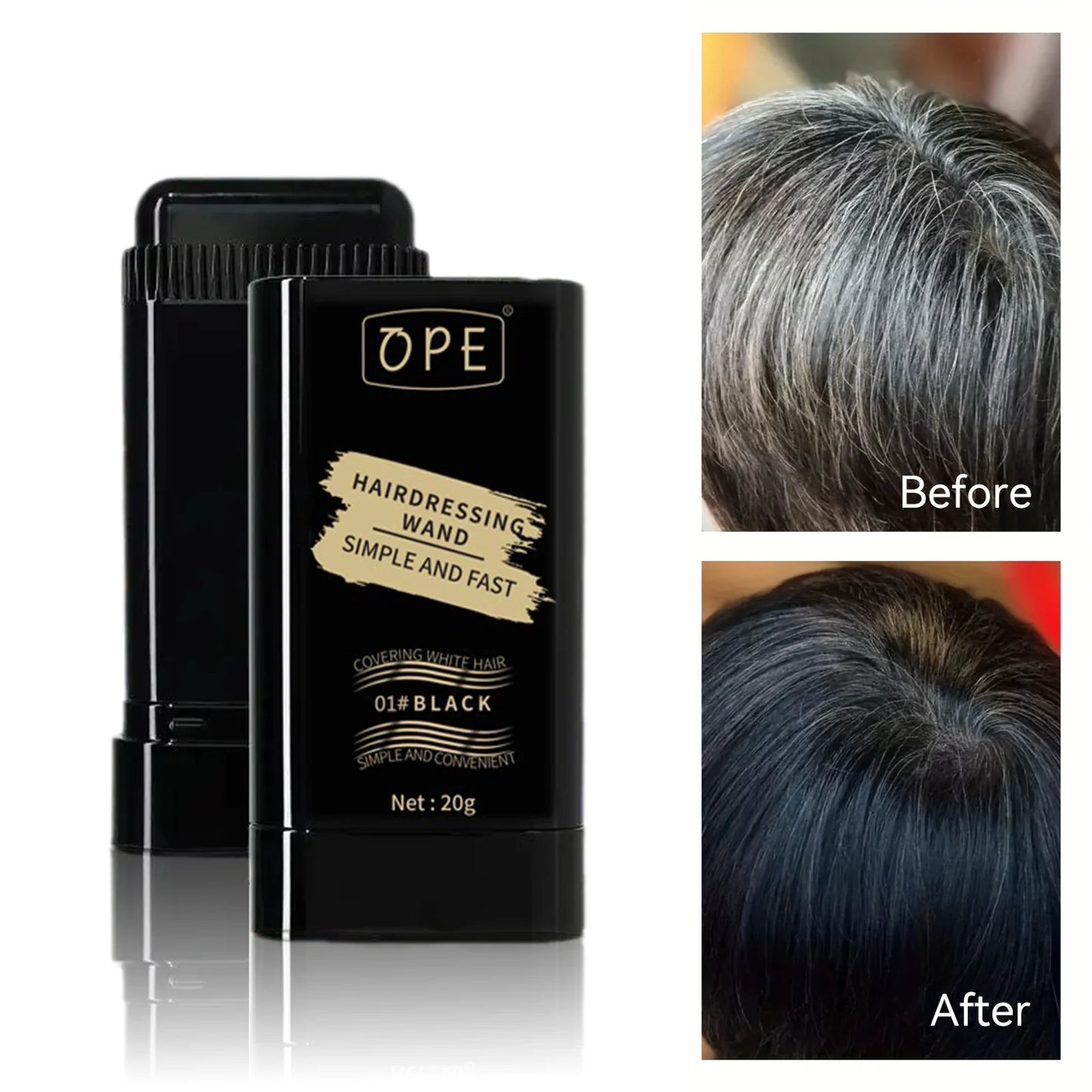 Quick Hair Dye Stick | Permanent Root Touch-Up, Long-Lasting Color, Portable Brush Applicator, 20g Peaceful Pleasures Health and Wellness