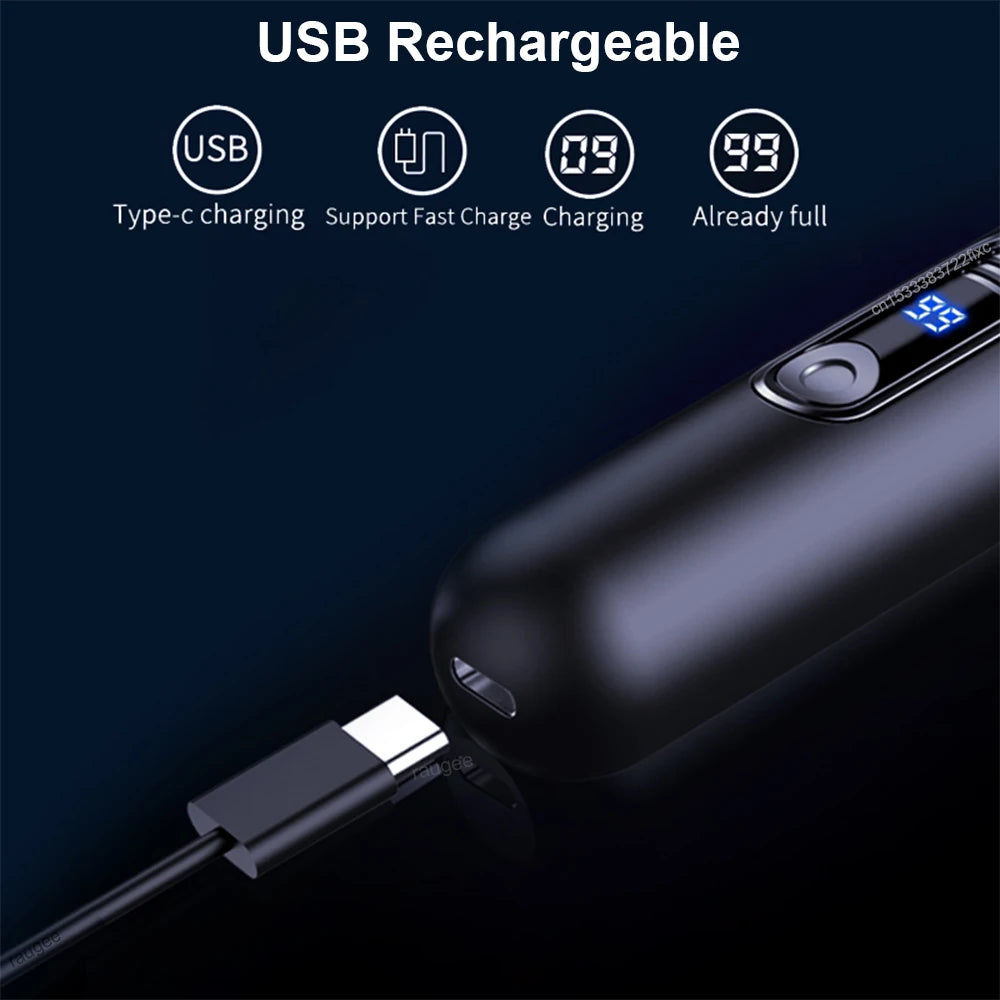 Nose Hair Trimmer Mini Portable Electric Nose Hair Clipper Rechargeable Automatic Shaving Nose Eyebrow Ear Painless Hair Remover Peaceful Pleasures Health and Wellness