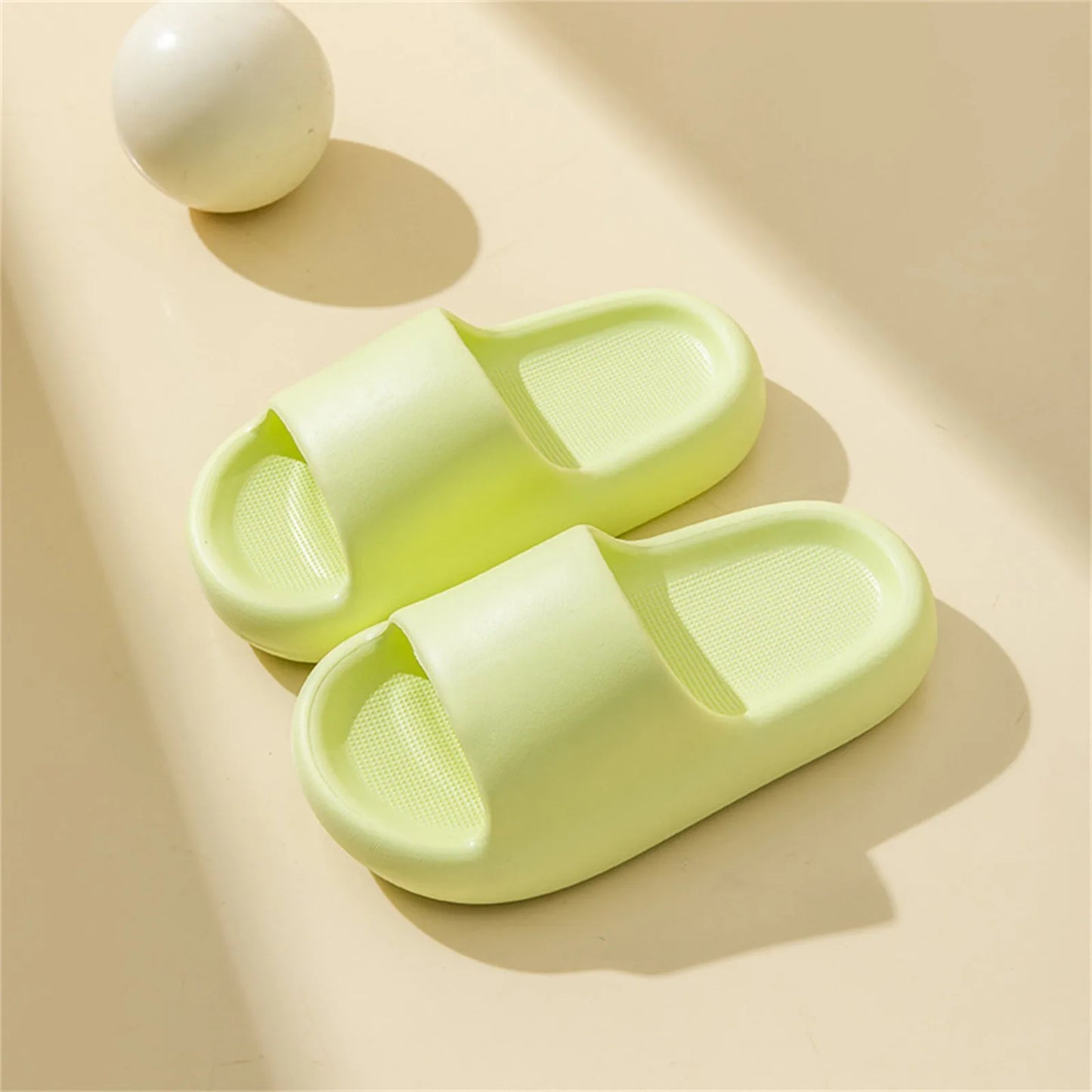 Children Bathroom Slippers Summer Solid Color Anti Slip Soft Sole Kid Slippers 4-10 Years Old Boys and Girls Cute Home Slippers Peaceful Pleasures Health and Wellness Green 26