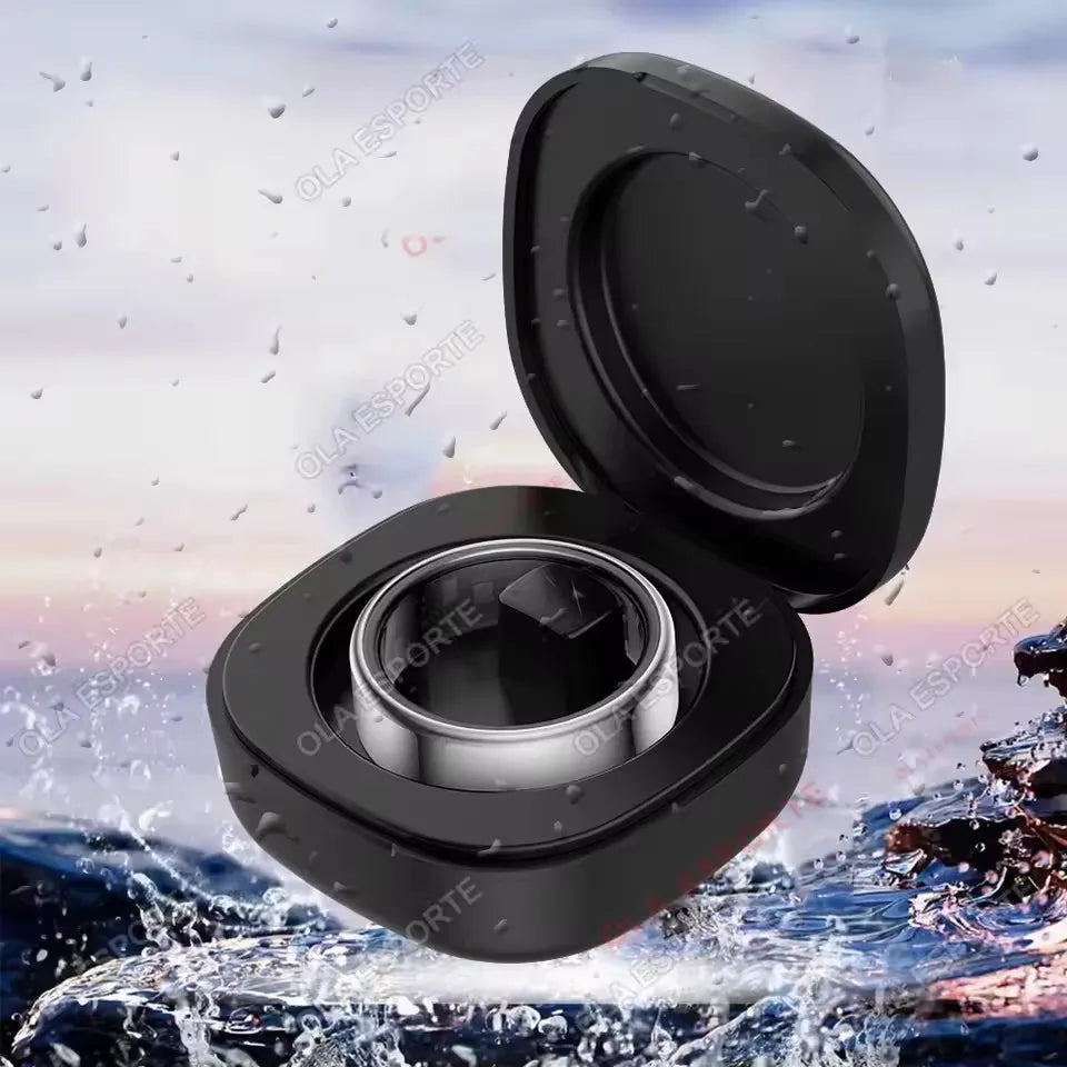 New R09 Smart Ring Men Women with Charging Case,Heart Rate Blood Oxygen,Skin Temperature Monitor,5ATM Waterproof For Android IOS Peaceful Pleasures Health and Wellness Silver Pro 13