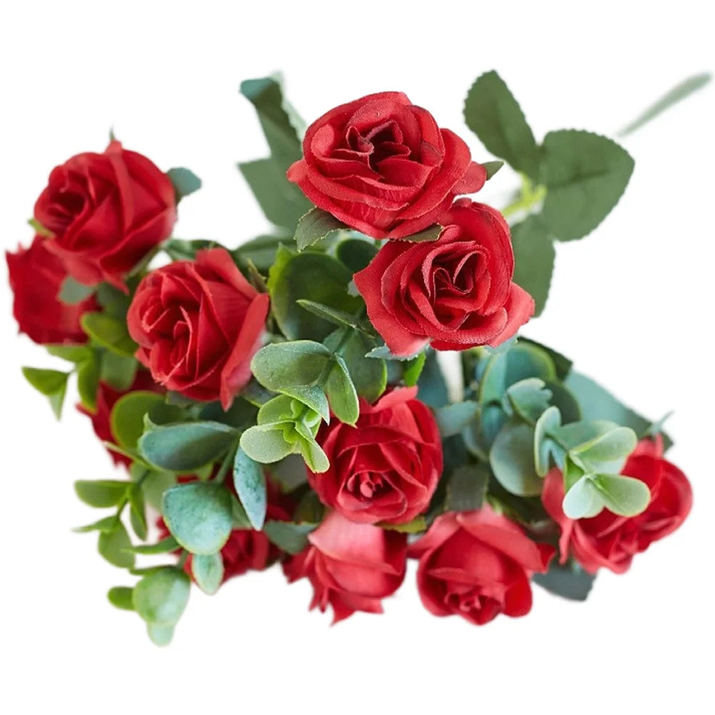 Artificial Rose Flower Bouquet Fake Silk Flowers Wedding Home Decor