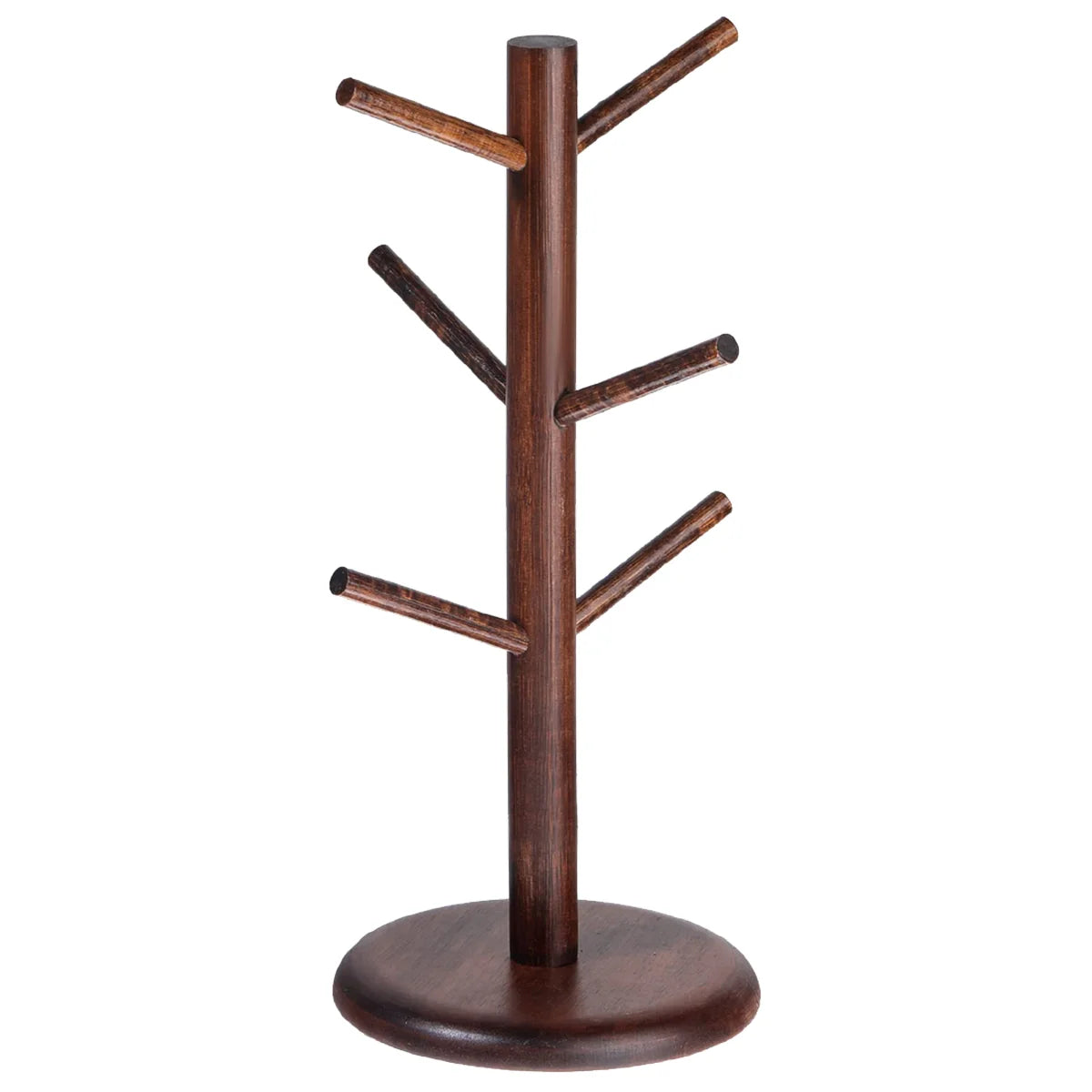 Bamboo Mug Tree Stand, Space-Saving Cup Holder, Durable, Organize Your Favorite Coffee Mugs, Perfect for Any Kitchen Countertop Peaceful Pleasures Health and Wellness Brown