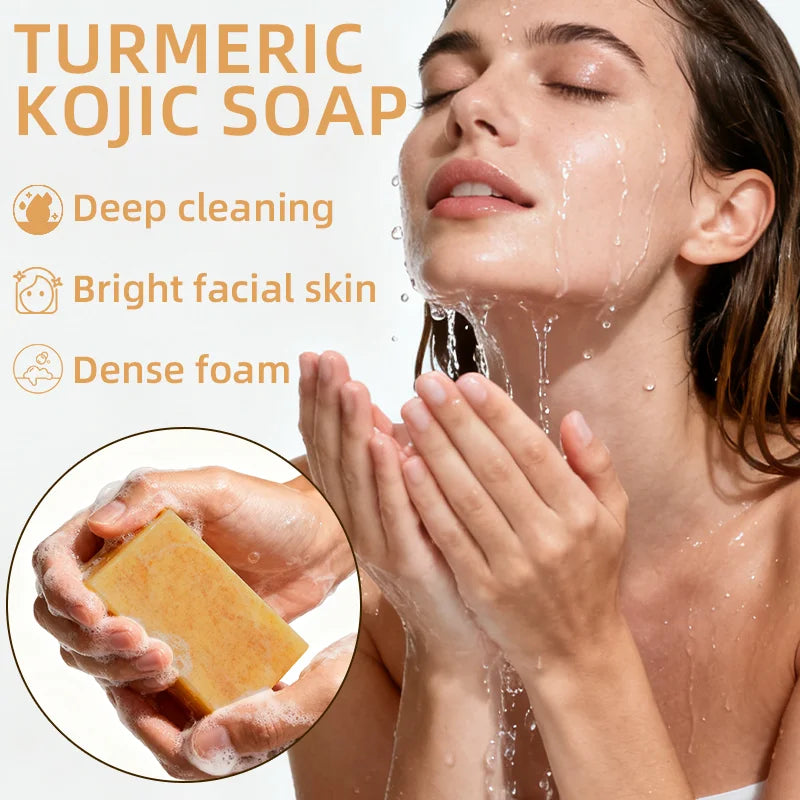 YUITIKUE Turmeric Kojic Soap 100g - Natural Vitamin C Formula, Brightens & Moisturizes, Deep Cleansing, for Face & Hands Peaceful Pleasures Health and Wellness