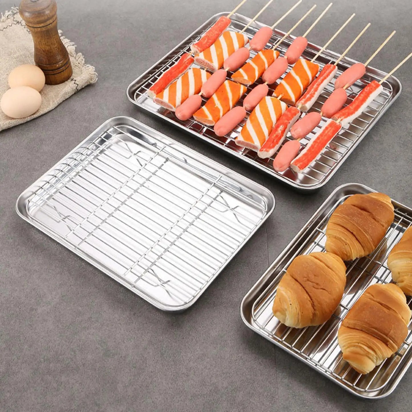 Non-Stick Stainless Steel Baking Sheet Pan & Cooling Rack Set