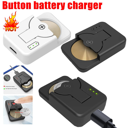 Rechargeable Button Battery Charger for LIR1025/1220/1254/1620/1632/2016/2025/2032/2430/2450 Type C Port Charging Battey Power Peaceful Pleasures Health and Wellness