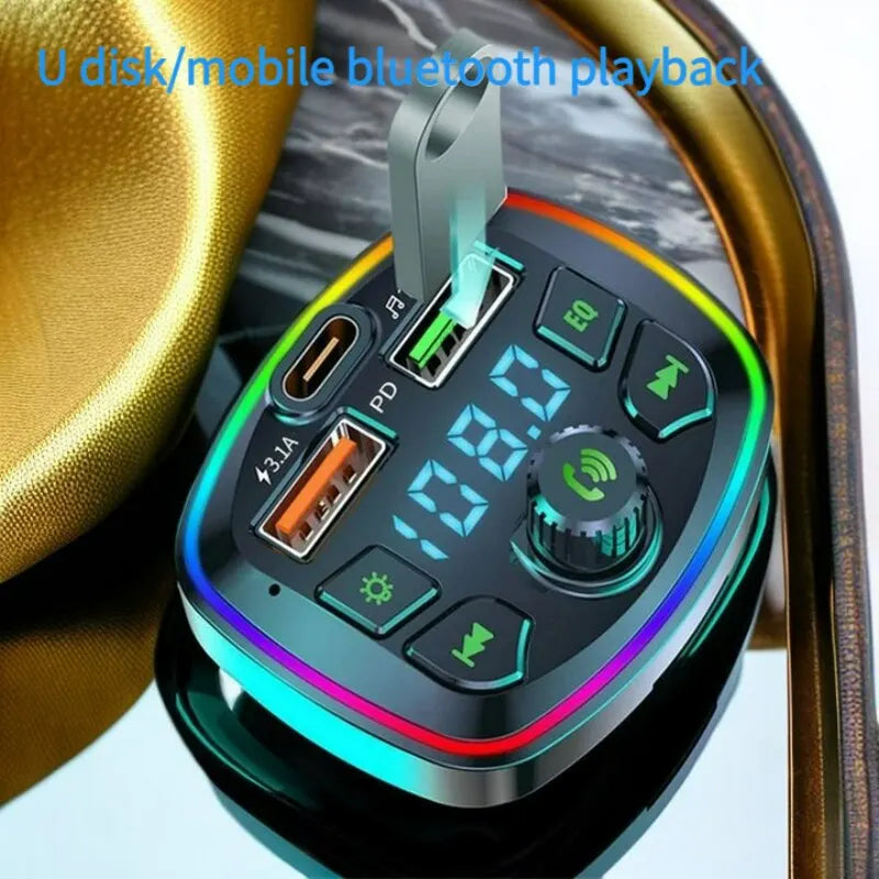 Car Bluetooth 5.0 FM Transmitter | Dual USB Fast Charging & MP3