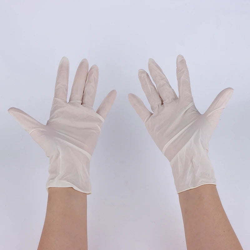 Disposable White Nitrile Gloves 50 Pairs – Waterproof Multipurpose