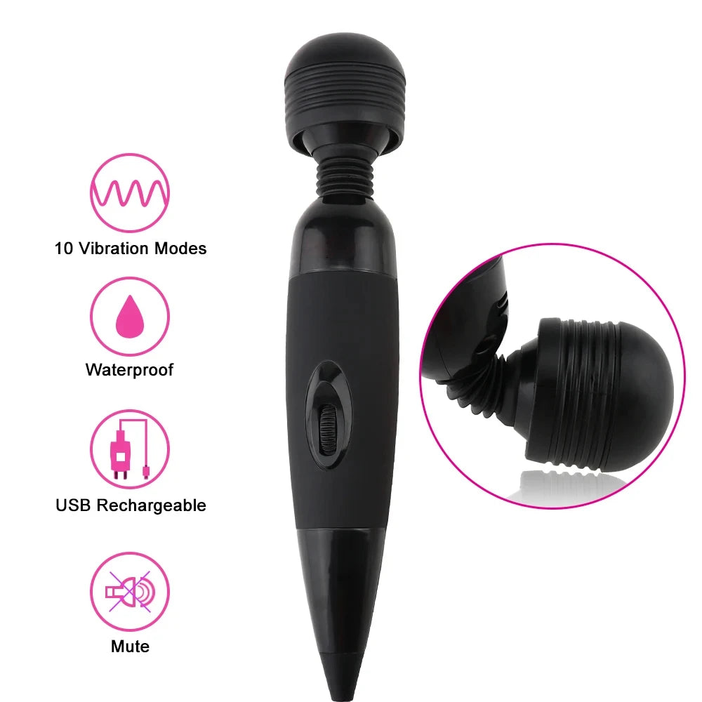 Wired Vibrating Massager for Women, Dual G-Spot & Clitoral Stimulation, Waterproof Body Massage Toy Peaceful Pleasures Health and Wellness