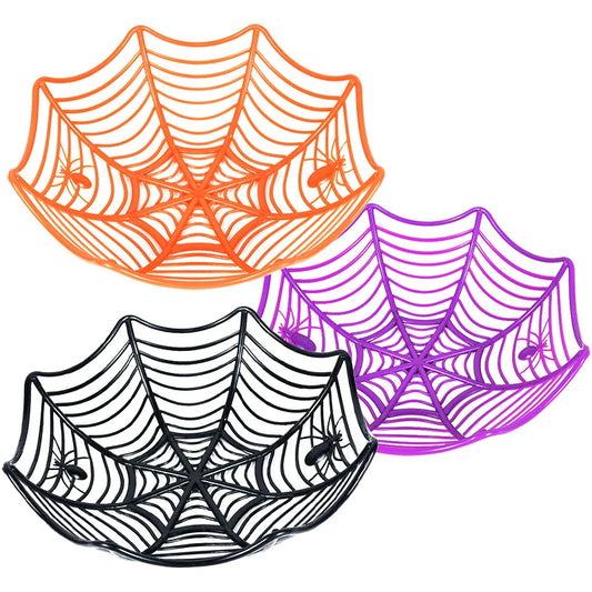 Halloween Black Spider Web Bowl Fruit Plate Candy Biscuit Basket Peaceful Pleasures Health and Wellness