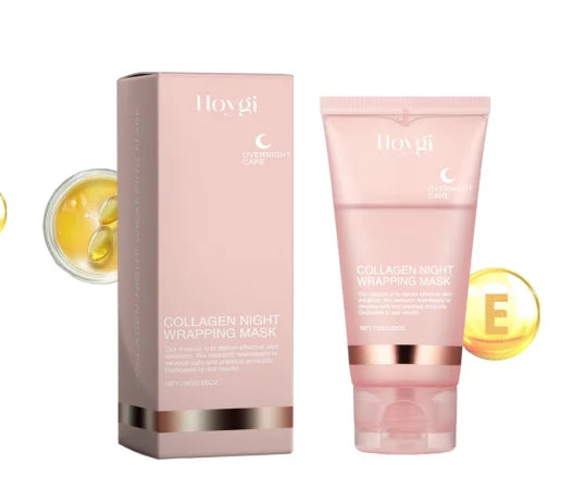 Collagen Overnight Wrapping Peel Off Facial Mask, Korean Collagen Night Wrapping Mask Deeply Hydrates Night Care Mask Cream 75ml Peaceful Pleasures Health and Wellness 75g