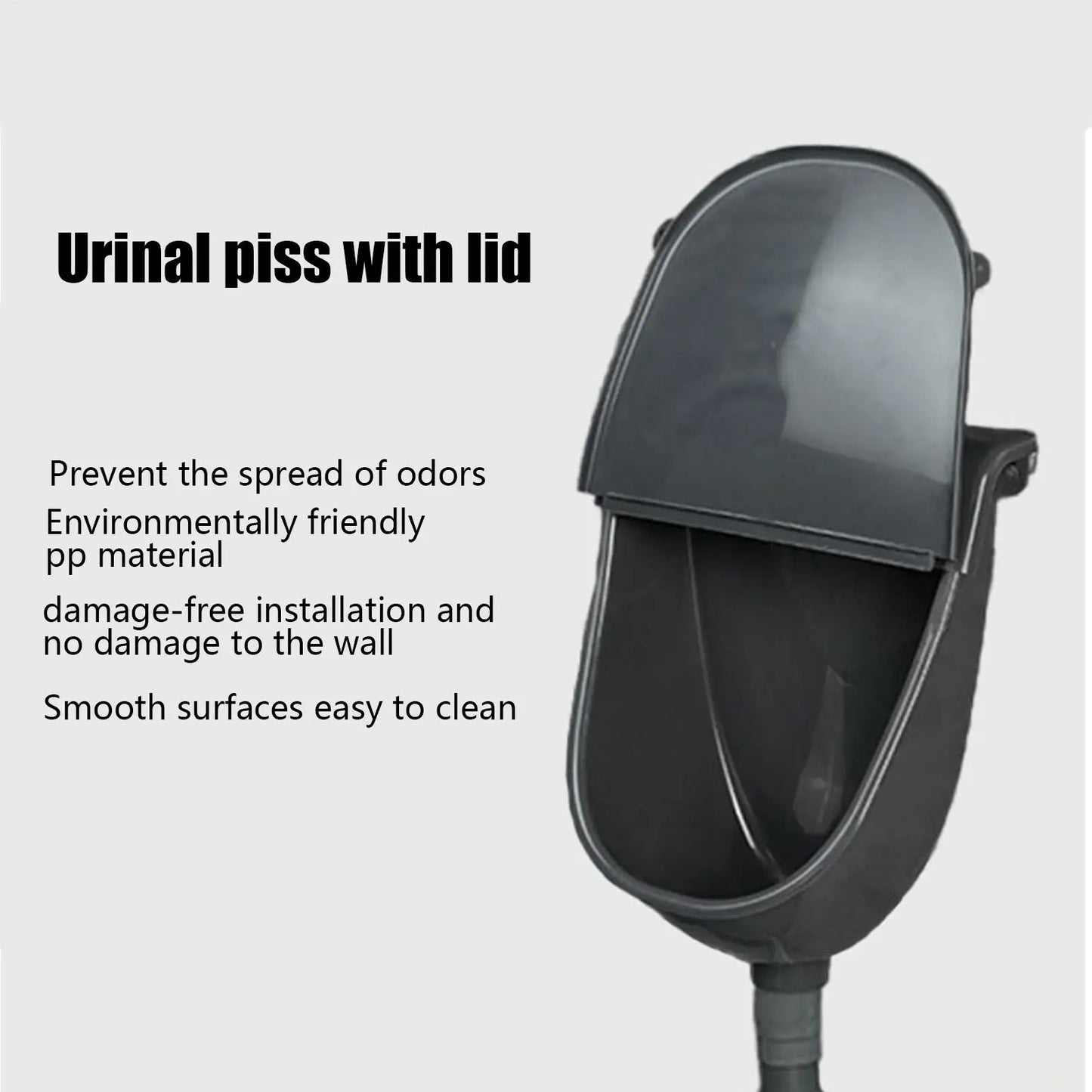 Wall Urinal Urine Separator PP Wall Mounted Toilet Odorless Urine Separator with Lid for Home Motorhome Boy Men Dorm Garden Peaceful Pleasures Health and Wellness