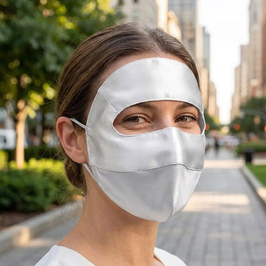 100% Silk Full Face Sun Mask UPF50+ | UV Shield for Outdoors Silk Sun Face Mask Oasis Select