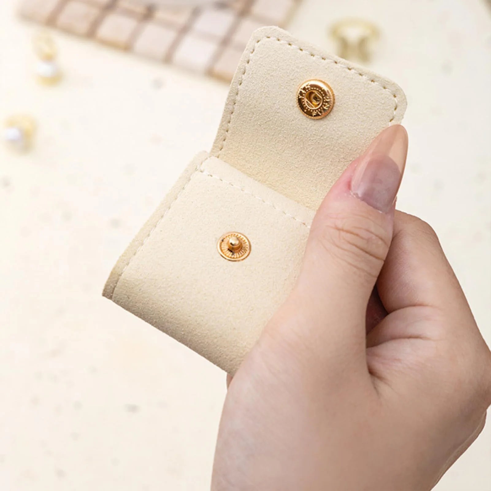 Compartmented Jewelry Bag Ring Necklaces Earrings Organizer Bag Small Accessories Simple and Portable Travel Jewelry Storage Bag Peaceful Pleasures Health and Wellness