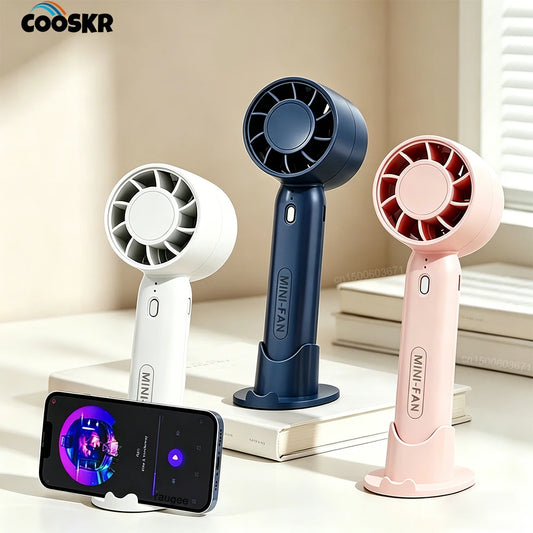 Portable Desktop Fan with Phone Stand Mini Handheld Fan USB Rechargeable 3 Speed for Outdoor Travel Handheld Small Pocket Fan Peaceful Pleasures Health and Wellness