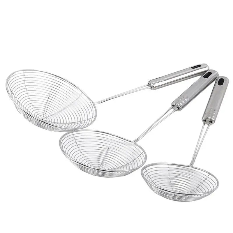 Colander Oil Fried Filter Large Long Handle Mesh Hot Pot Colander Noodle Strainer Skimmer Spoon Kitchen Household Accessories Peaceful Pleasures Health and Wellness