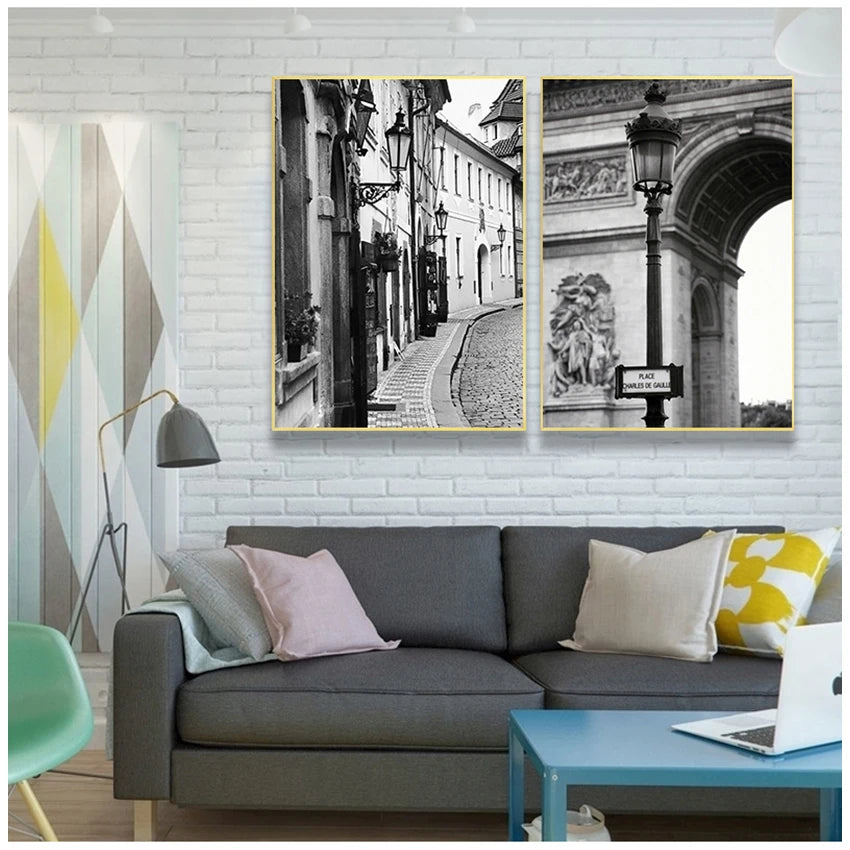 White Retro Poster Wall Pictures For Living Room Decor Paris Landscape Wall Art Canvas Painting Nordic Posters And Prints Black Peaceful Pleasures Health and Wellness