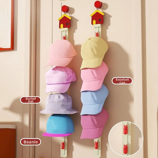 Over-The-Door Hat Organizer with 8 Non-Slip Clips | Space Saver Hat Organizer Oasis Select