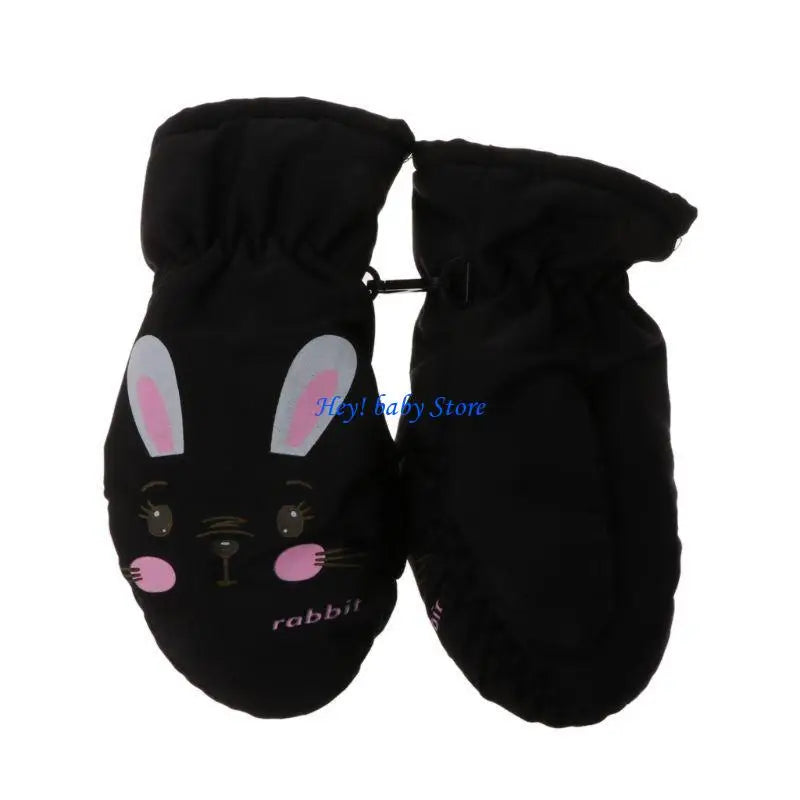 Kids Ski Mittens Windproof Non-Slip Snow Gloves Ages 2–12
