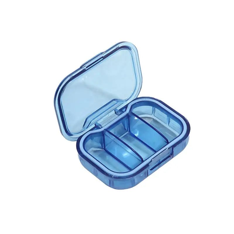 1/2/3Pcs Mini Medicine Pills Box Drug Storage Box Pills Dispenser Pill Organizer Tablet Pillbox Case Container Portable Peaceful Pleasures Health and Wellness Blue