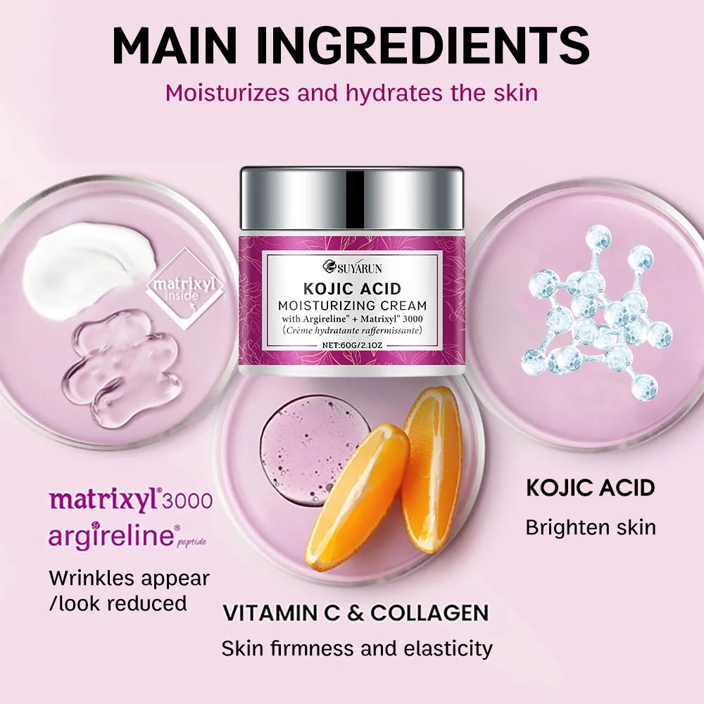 SUYARUN Advanced Vitamin C Kojic Acid Collagen Face Cream - Brightening Anti-Aging Moisturizer for Glowing Skin Peaceful Pleasures Health and Wellness