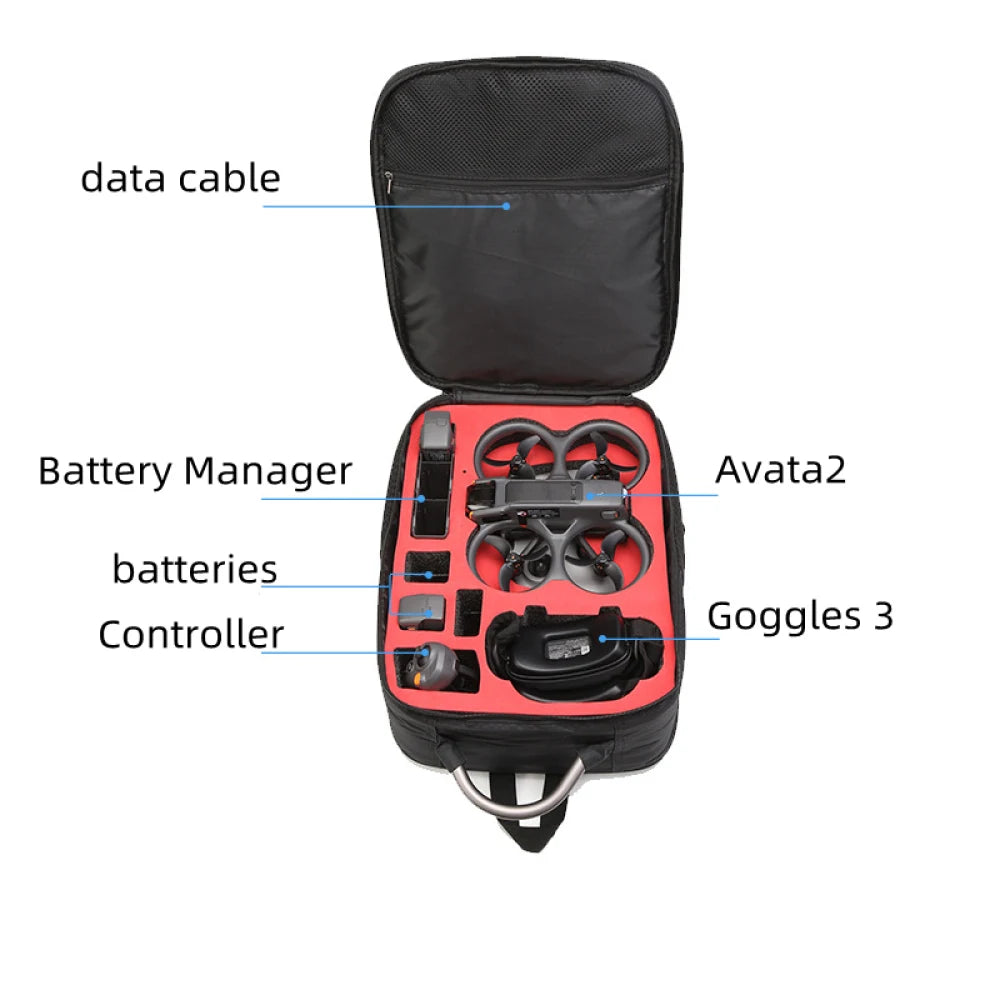 DJI Avata 2 Shoulder Bag EVA+Nylon Organizer | Goggles 3