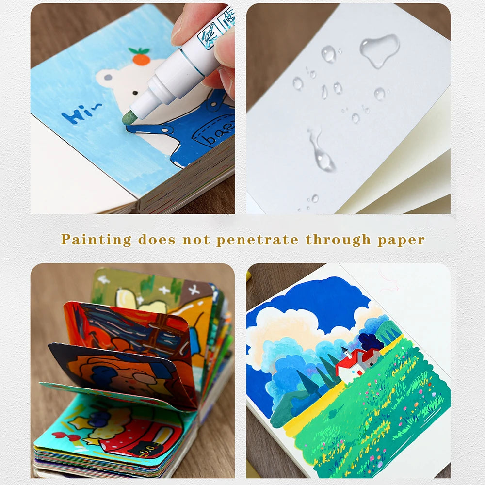 58 Sheets Thickened Drawing Book Watercolor Blank Portable Acrylic