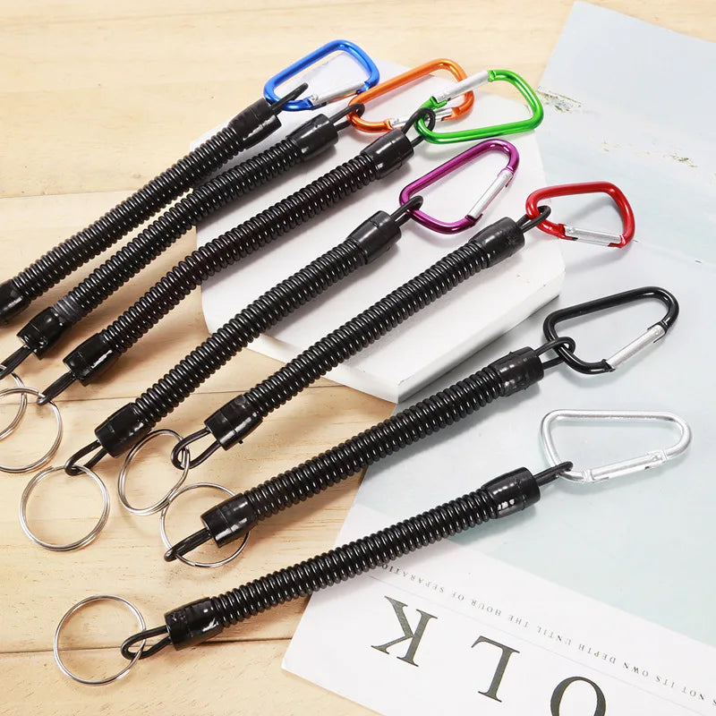10Pcs Mountain Climbing Buckle Anti-loss Spring Rope Lure Fishing Gear Fishing Accessories Fishing Rod Anti-loss Rope Peaceful Pleasures Health and Wellness
