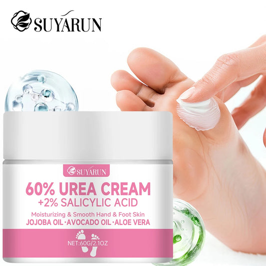 SUYARUN 60% Urea Foot Cream for Cracked Heels & Dry Skin - Intensive Moisturizing Treatment, Callus Remover, Diabetic Foot Care. Peaceful Pleasures Health and Wellness