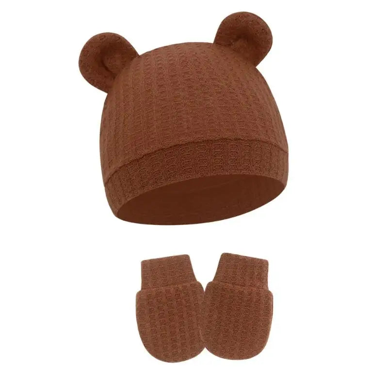 Newborn Baby Hat & Mittens Set | Soft Cotton, 0–6 Months