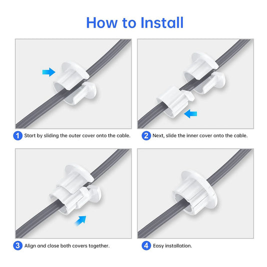 A36T-Wall Bushing For Starlink Dishy Ethernet Cable, Cable Routing Kit Wall Hole Feed Through Cable Bushing For Starlink 4Pcs Peaceful Pleasures Health and Wellness Default Title