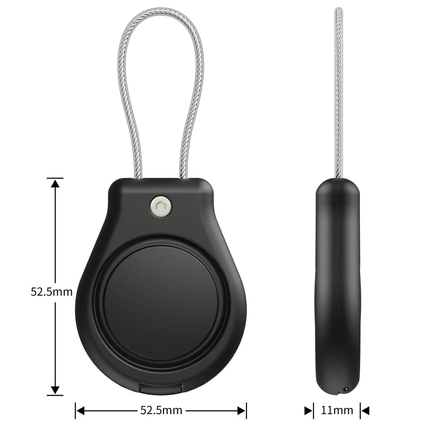 Waterproof Apple AirTag Case with Steel Cable Keychain Holder