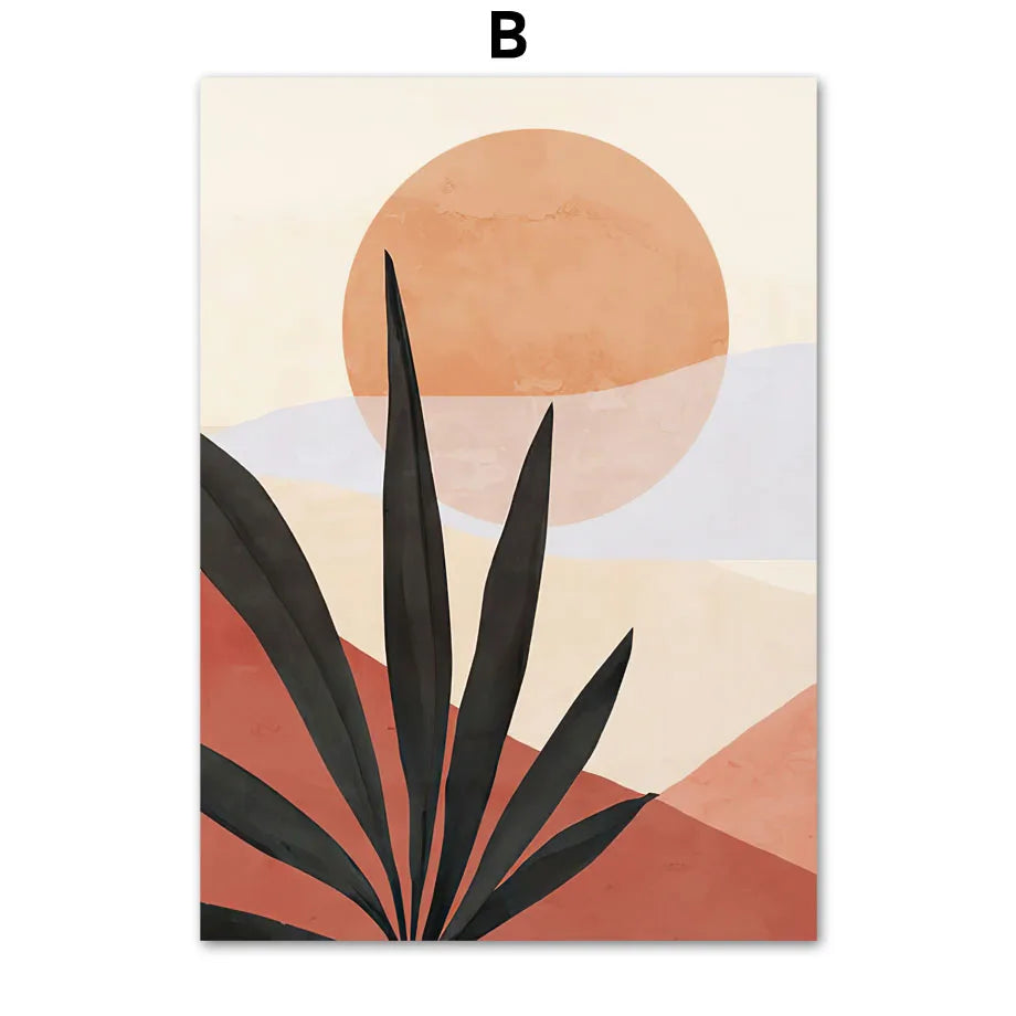 Abstract African Woman Floral Canvas Wall Art | Nordic Print Canvas Wall Art Print Peaceful Pleasures Health and Wellness B 30x40cm Unframed