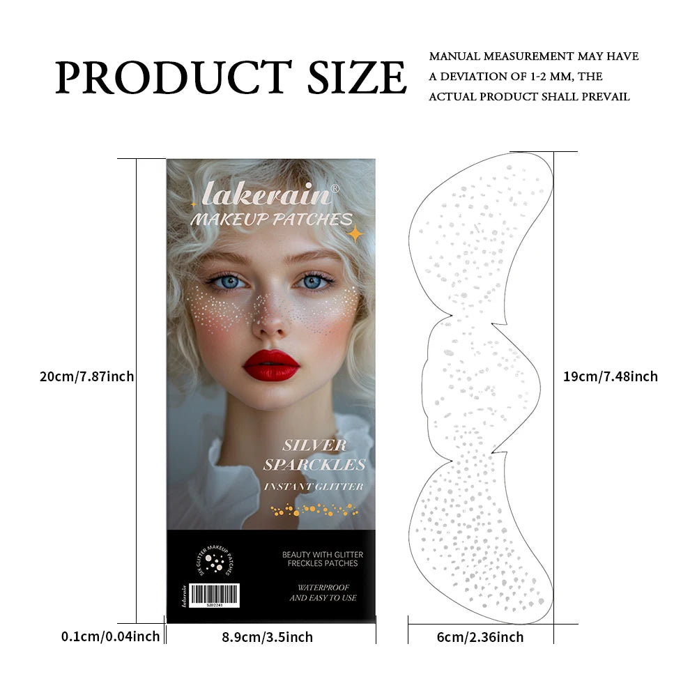 Silver Glitter Freckles Makeup Patches Fazif Makeup PatchesFace Makeup Fake Freckles Waterproof Temporary Face Freckles Peaceful Pleasures Health and Wellness