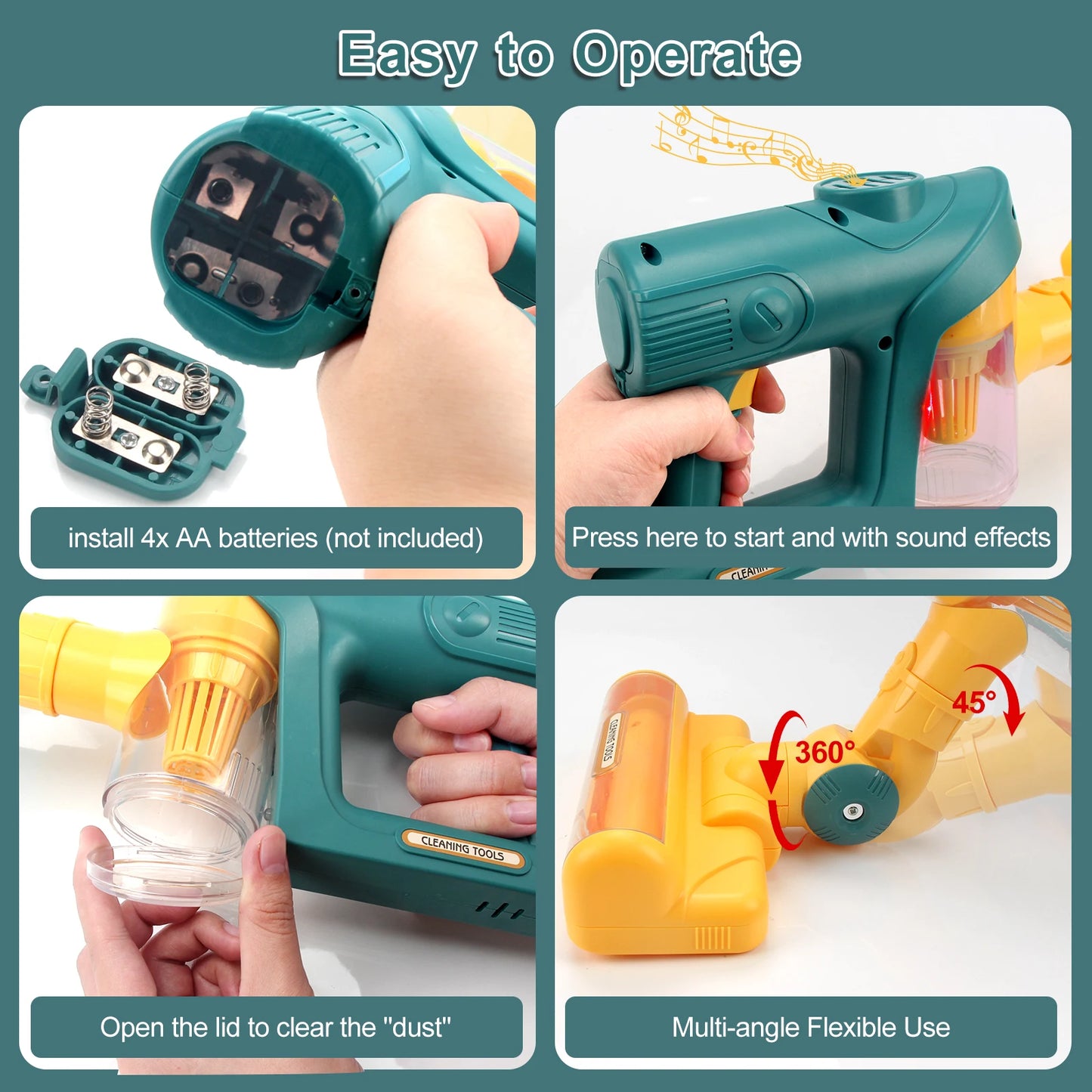 Electric Mini Vacuum Cleaner Simulation Housework Dust Catcher Light