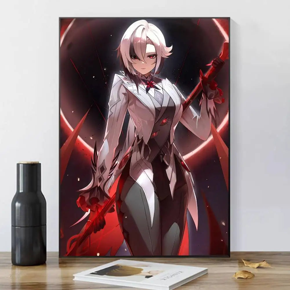 Genshin Impact Arlecchino Canvas Wall Art Poster | Anime Decor