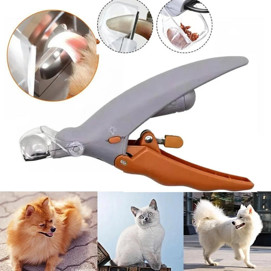 Prevent Cuts Splash-proof Multifunctional Pet Nail Clippers LED Light Magnifying Glass Pet Nail Clippers Illuminate Blood Line Peaceful Pleasures Health and Wellness